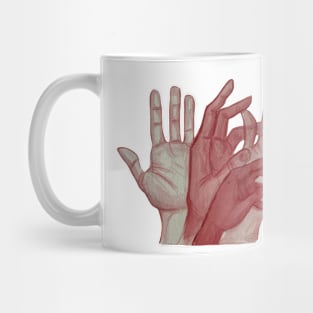 abstract Aquarell/ watercolor red hands anatomy traditionell art Mug